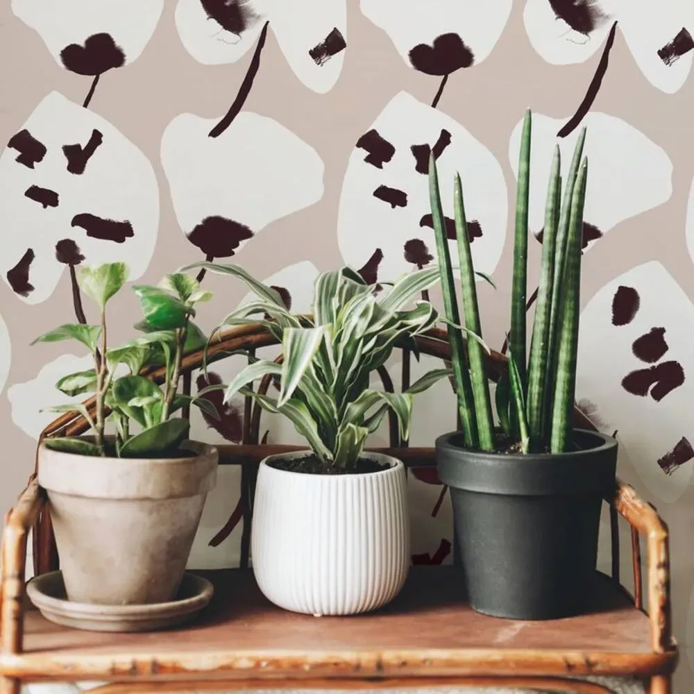 Tempaper & Co. 28 sq ft Painted Palm Peel and Stick Wallpaper Cocoa